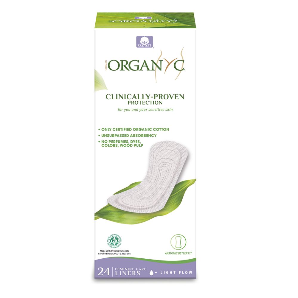 Organyc 100 Percent Organic Cotton Panty Liners Flat 24pcs