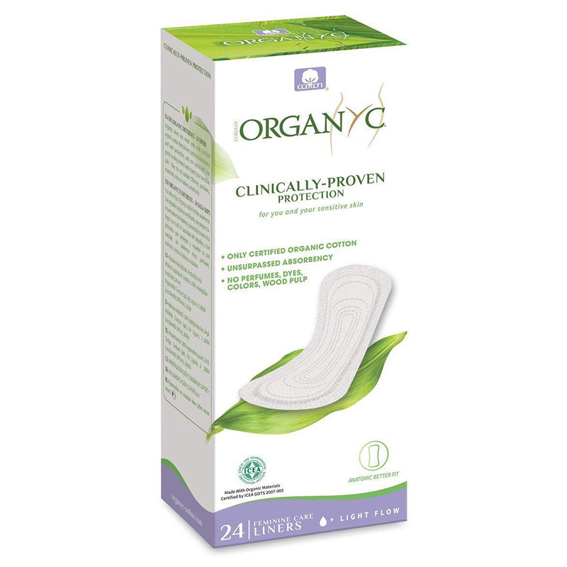 Organyc 100 Percent Organic Cotton Panty Liners Flat 24pcs
