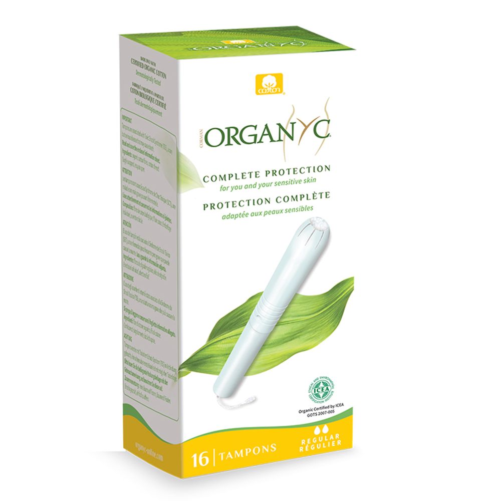 Organyc 100 Percent Organic Cotton Tampons With Cardboard Applicator Regular 16Pcs