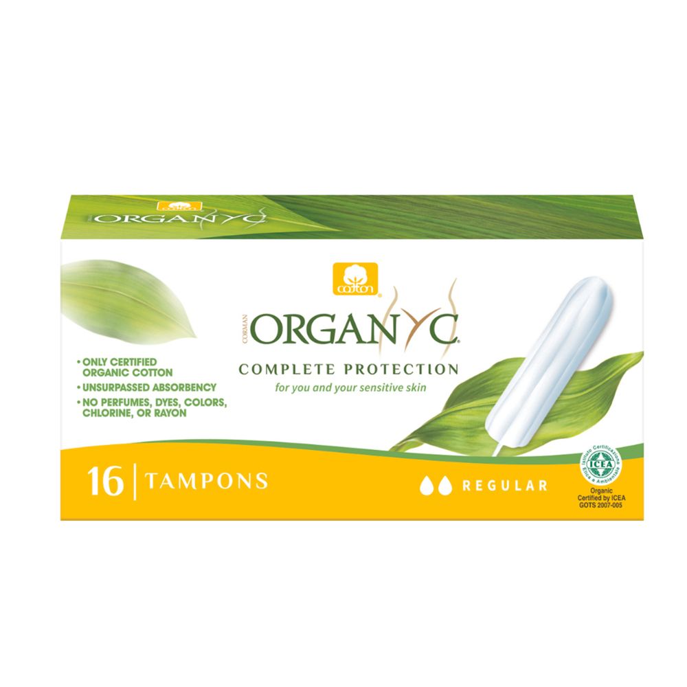 Organyc 100 Percent Organic Cotton Tampons Regular 16Pcs