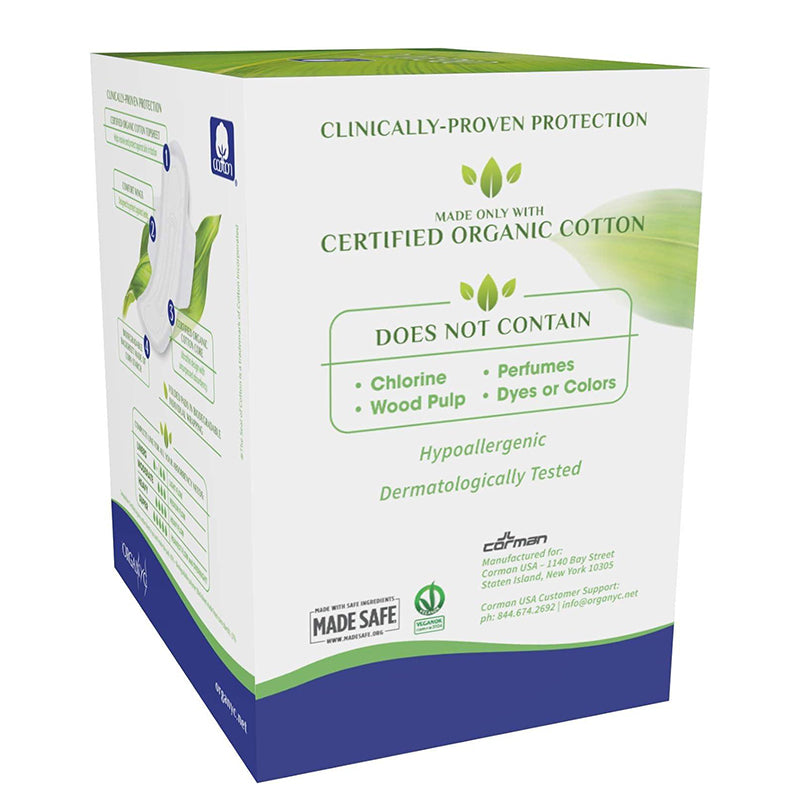 Organyc 100 Percent Organic Cotton Pads Night Wings 10pcs