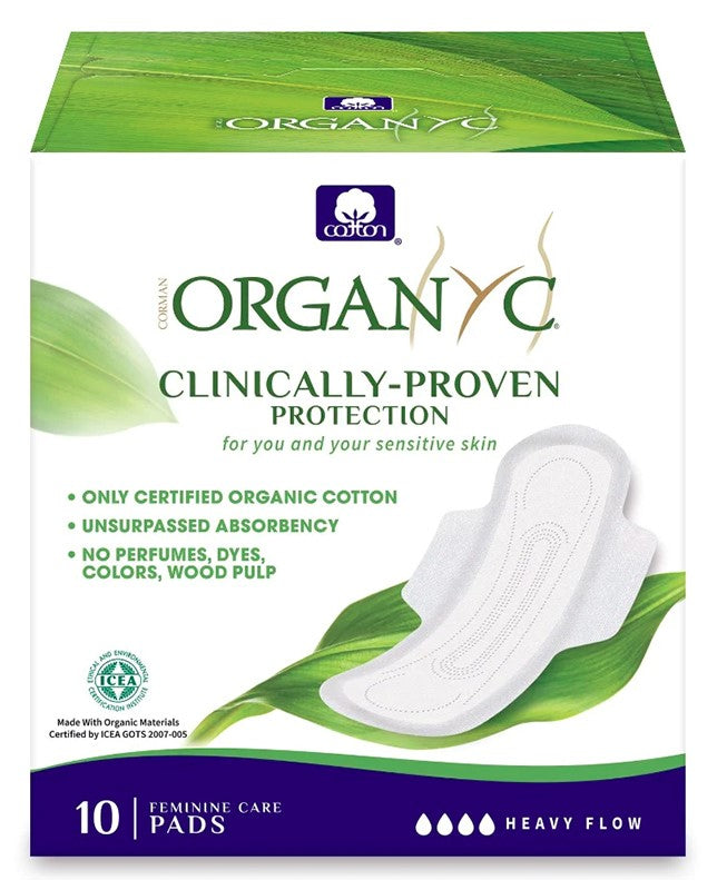 Organyc 100 Percent Organic Cotton Pads Night Wings 10pcs