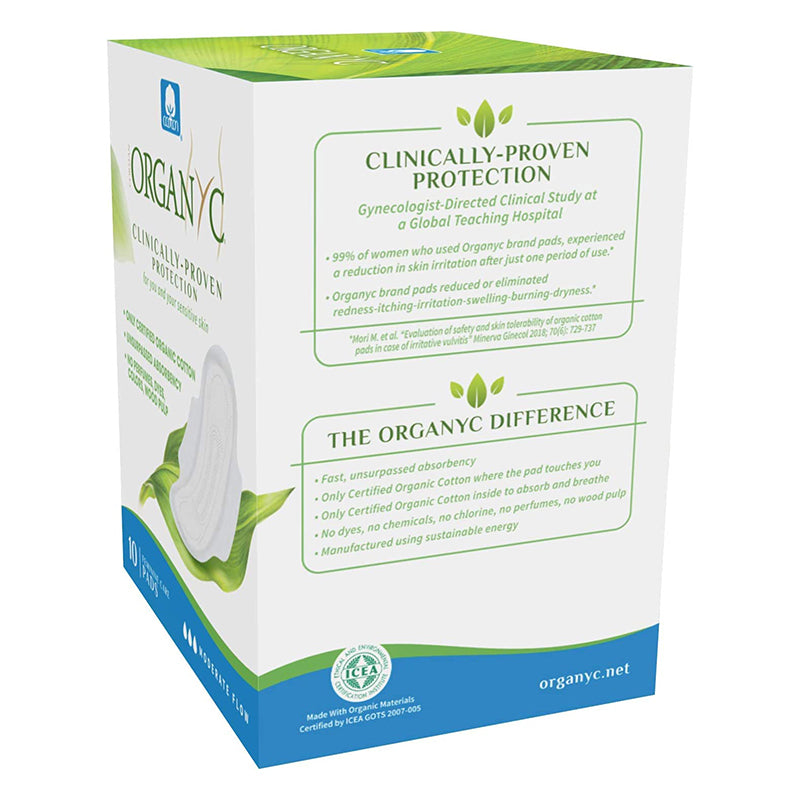 Organyc 100 Percent Organic Cotton Sanitary Pads Moderate Flow 10pcs