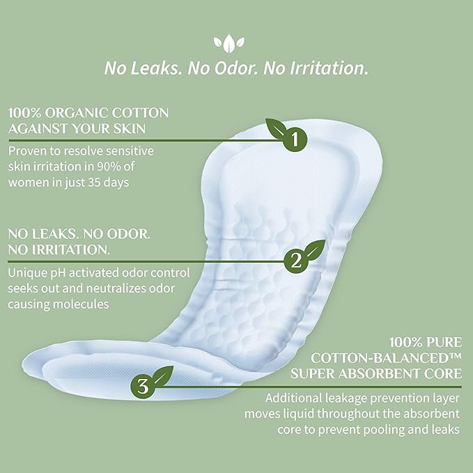 Organyc Light Incontinence Maximum Pads Usa Size