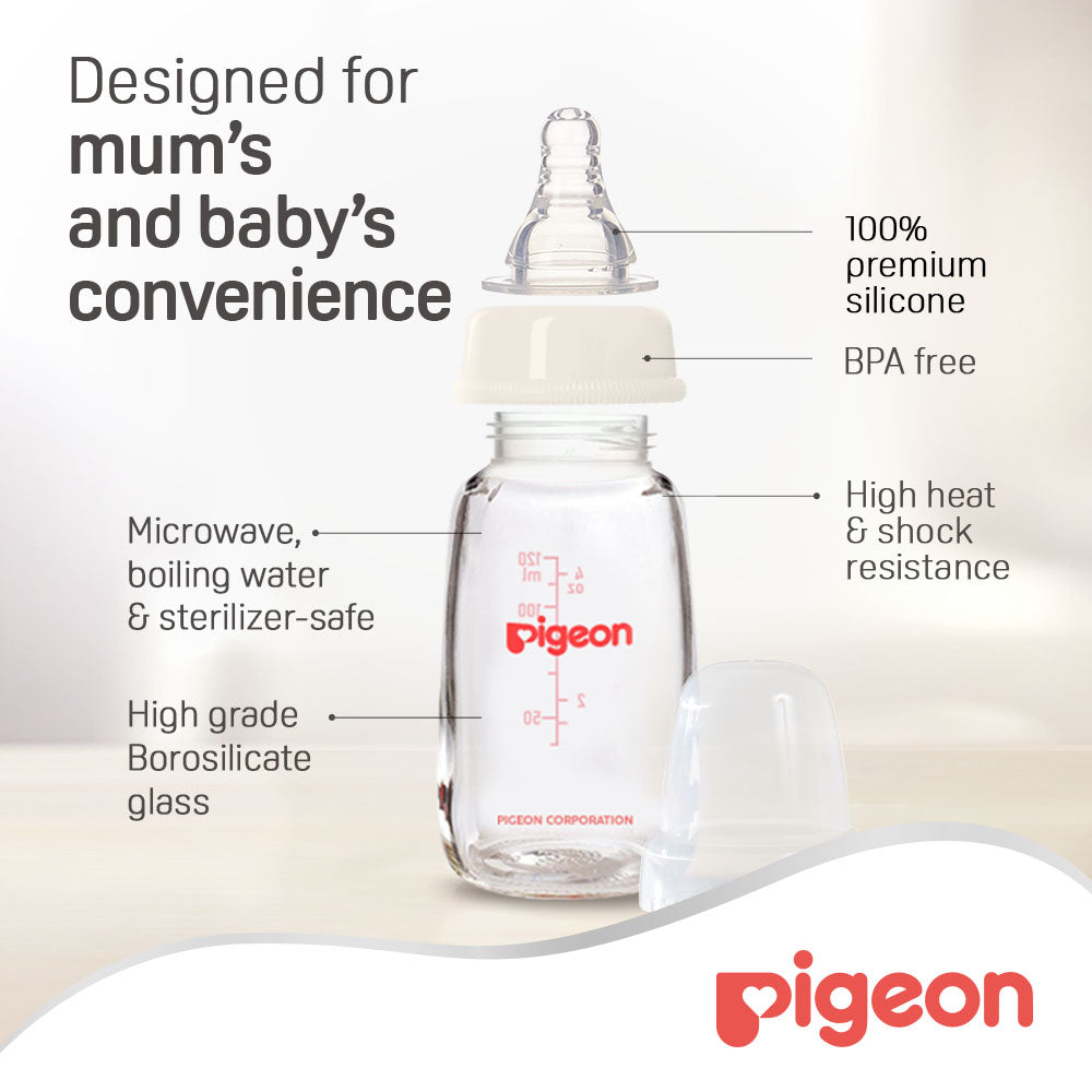 Pigeon Glass Bottle Sn Clear 120 Ml