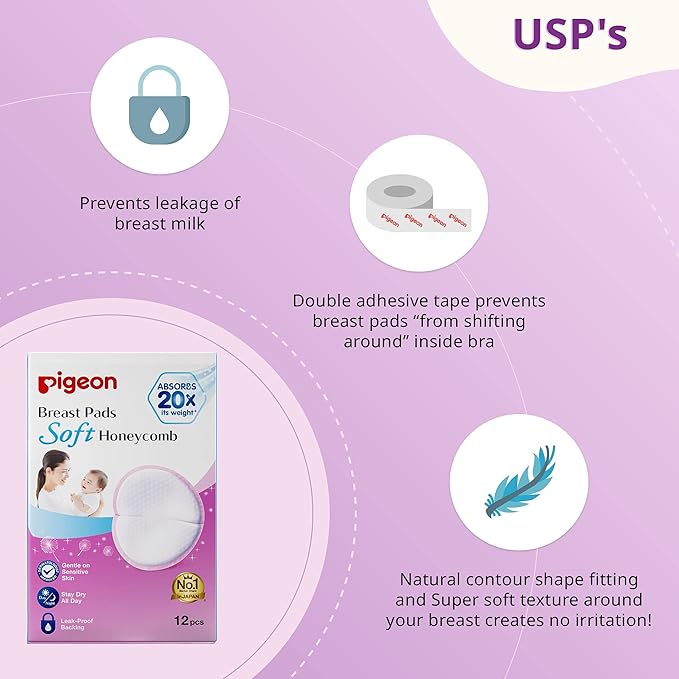 Pigeon Breast Pads Honeycomb 12Pcs Pack