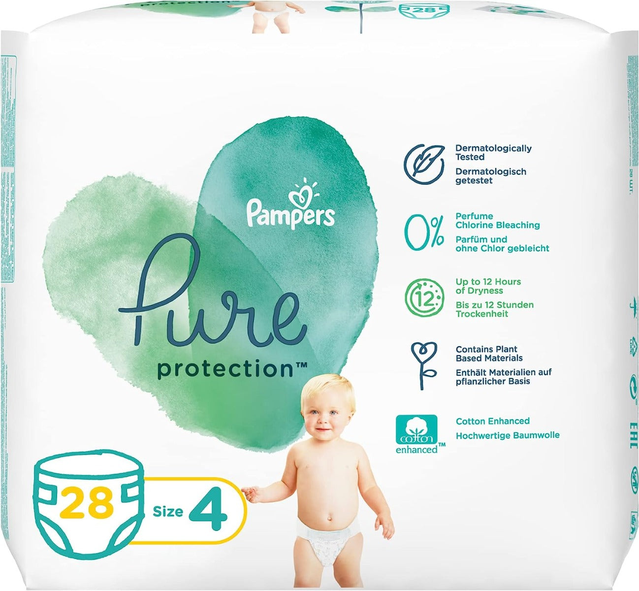 Pampers Pure Protection Diapers Size 4 28 -31