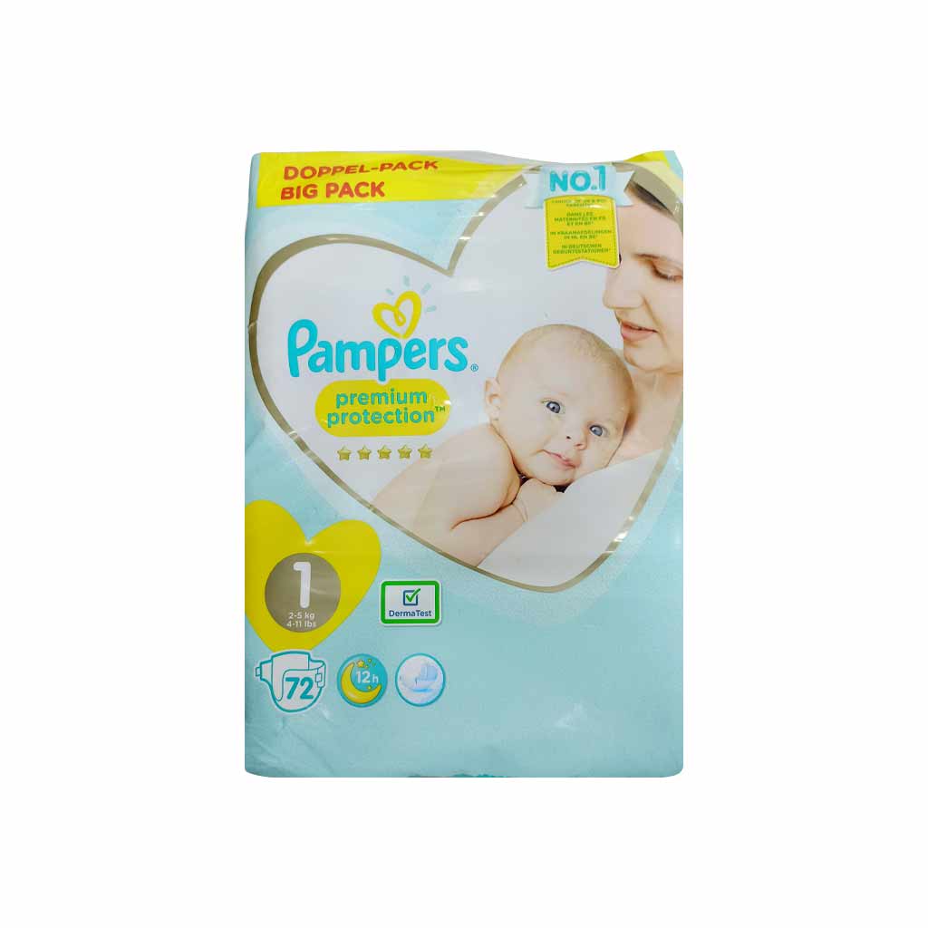 Pampers Premium Protection Size 1 2-5 Kg 72 Diapers Pack