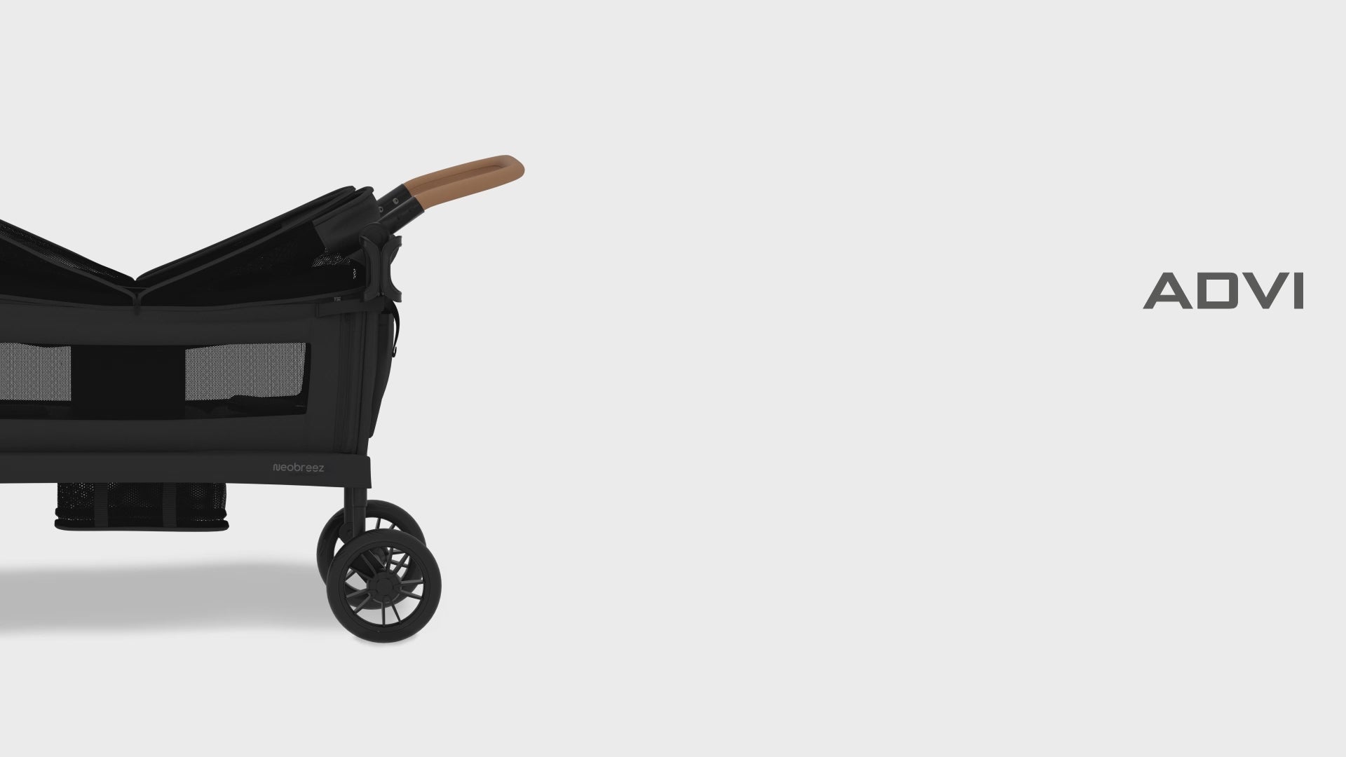 Neobreez ADVI Wagon Cargo Push and Pull Foldable Double Stroller Black