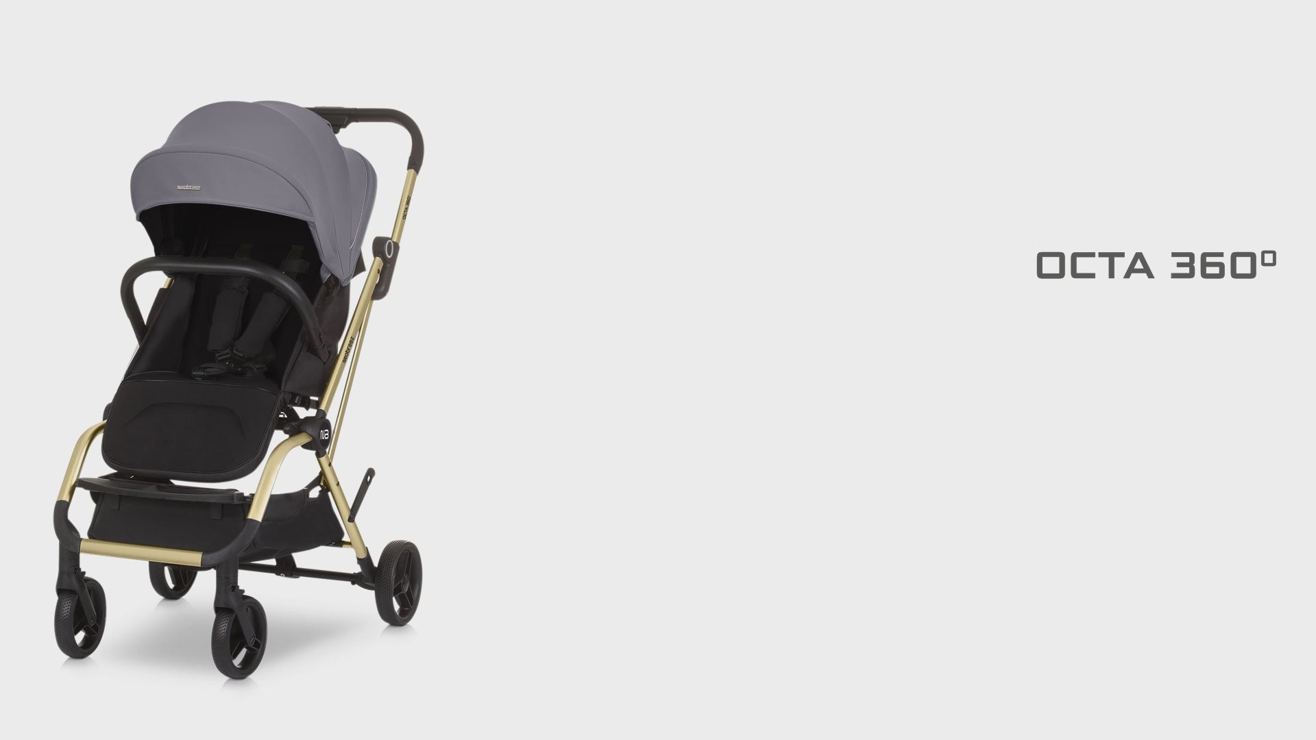 Neobreez Octa 360 Degree Rotate Lightweight Compact Travel Stroller Black