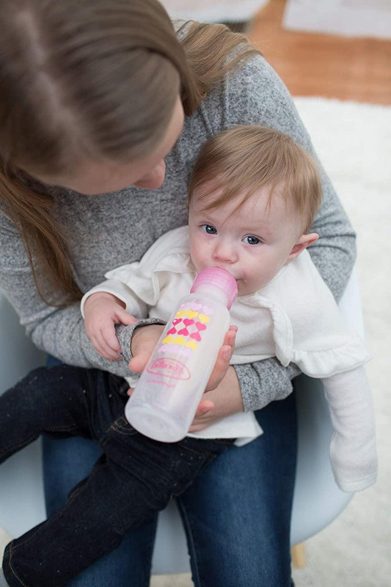 Dr.Browns 8 Oz/250 Ml Pp Narrow Options+ Bottle To Sippy Starter Kit  Pink Hearts +L3 Nipple