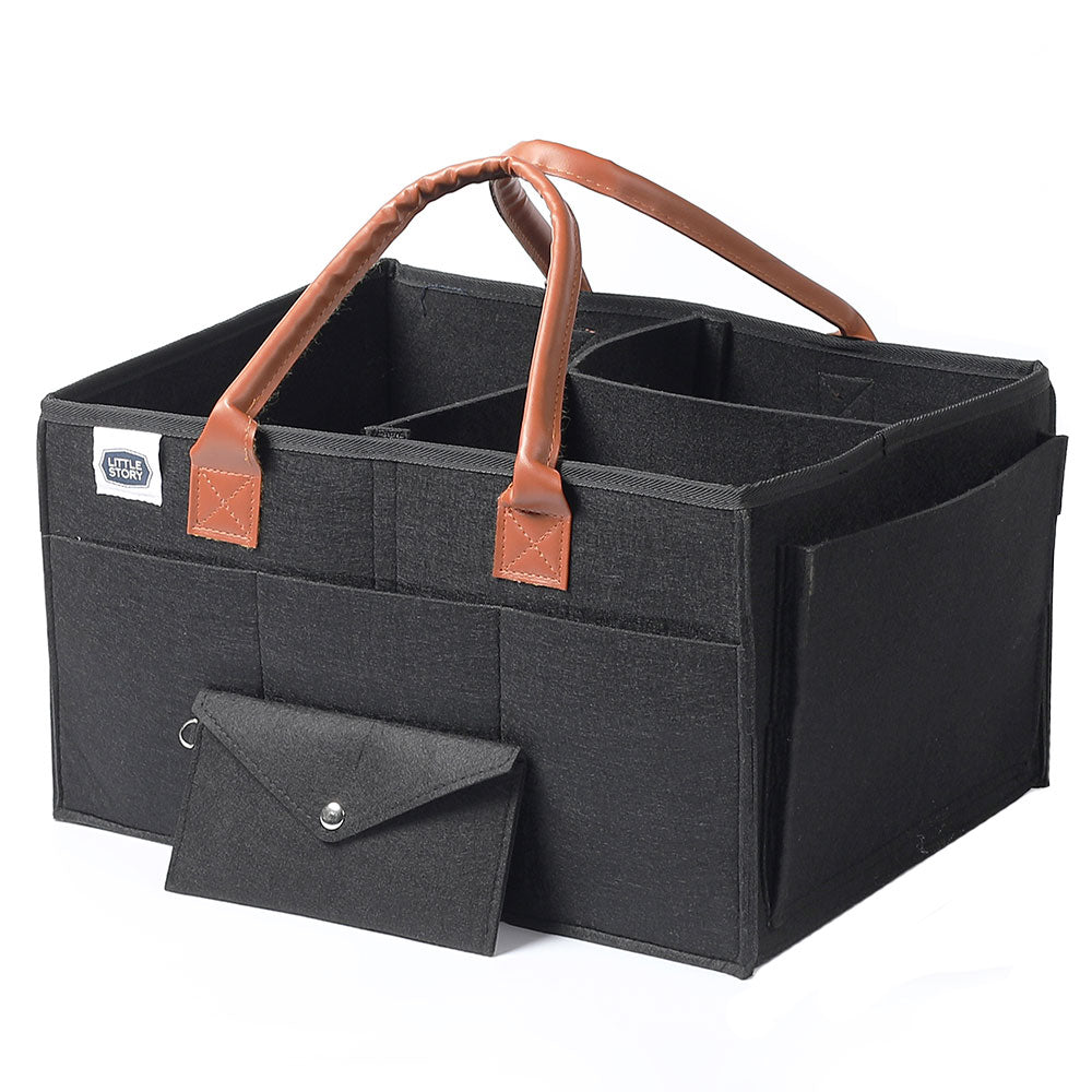 Little Story Diaper Caddy+Pouch-Medium-Black