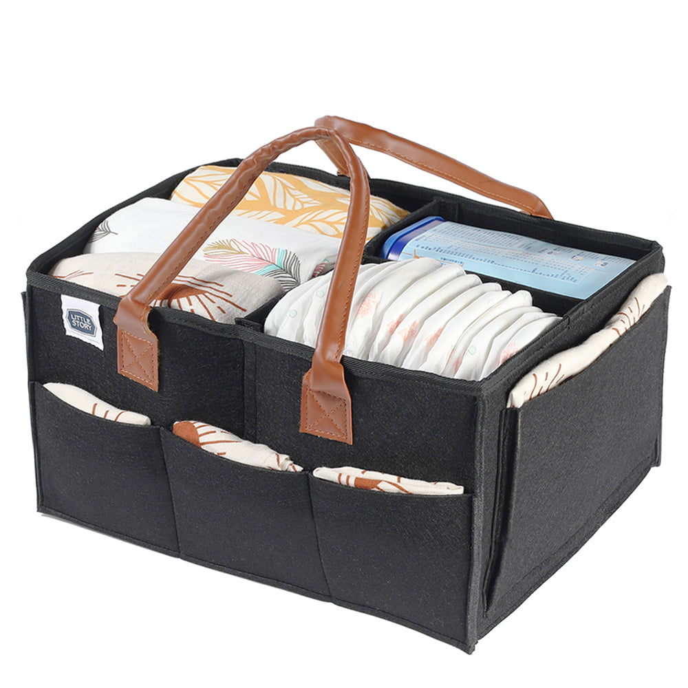 Little Story Diaper Caddy+Pouch-Medium-Black