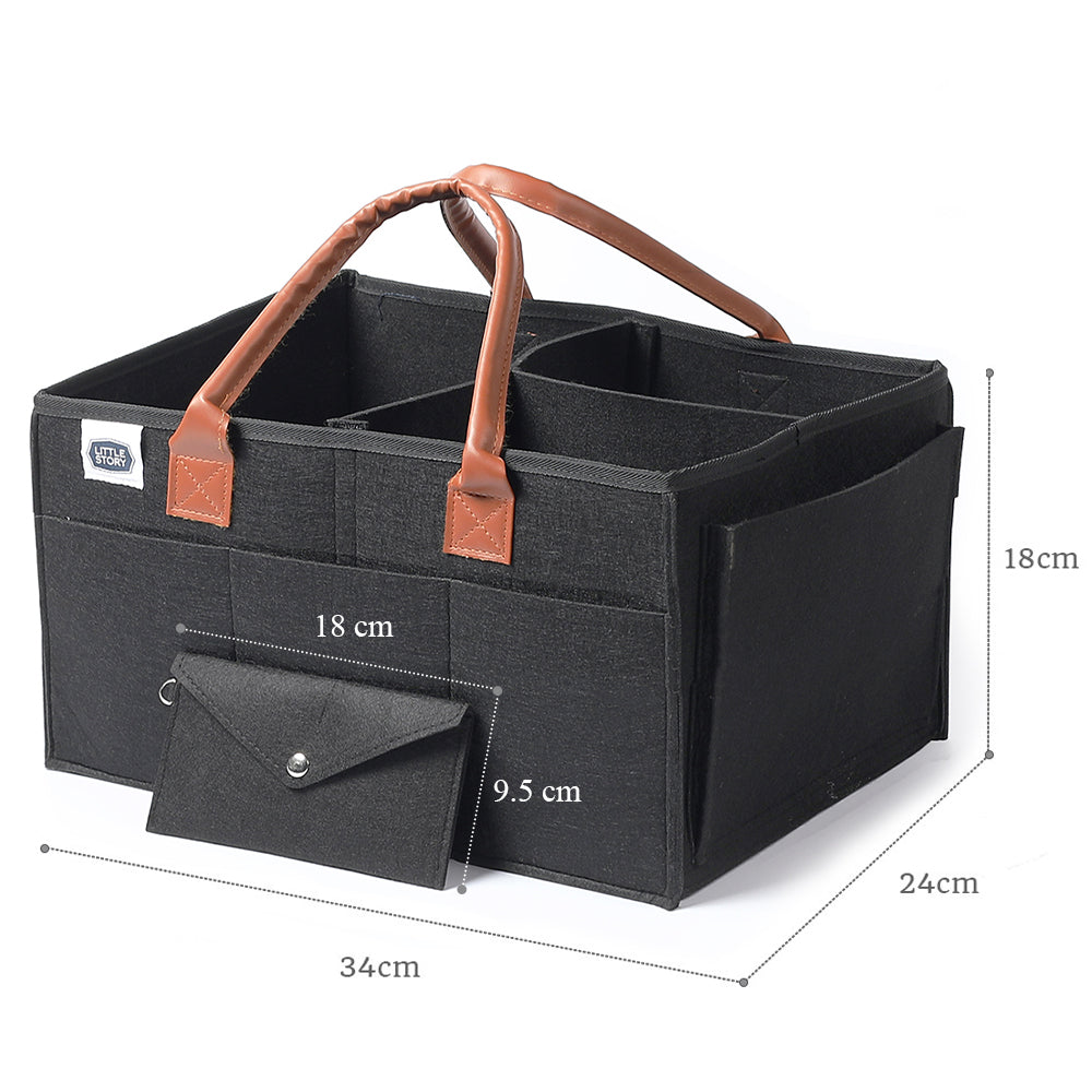 Little Story Diaper Caddy+Pouch-Medium-Black