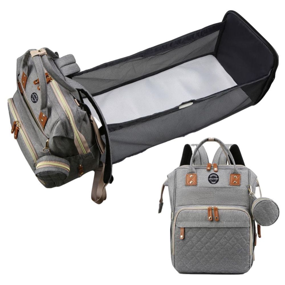 Little Story Diaper Bag W/T Pacifier Pouch - Grey