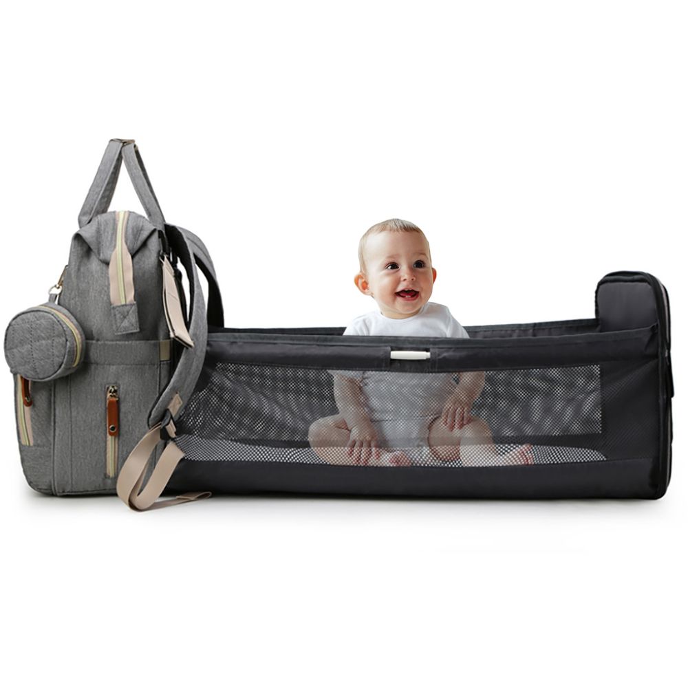Little Story Diaper Bag W/T Pacifier Pouch - Grey