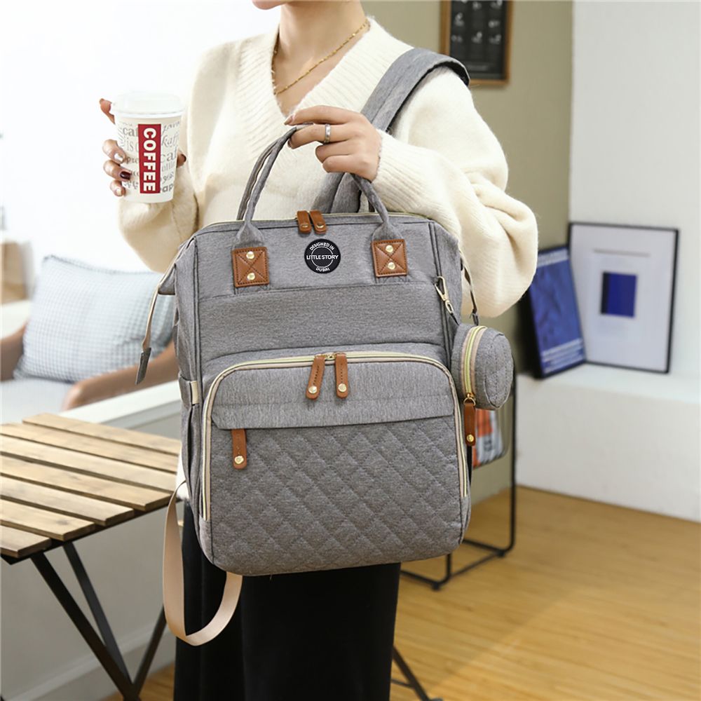 Little Story Diaper Bag W/T Pacifier Pouch - Grey