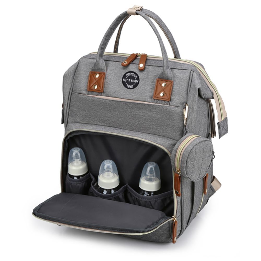 Little Story Diaper Bag W/T Pacifier Pouch - Grey