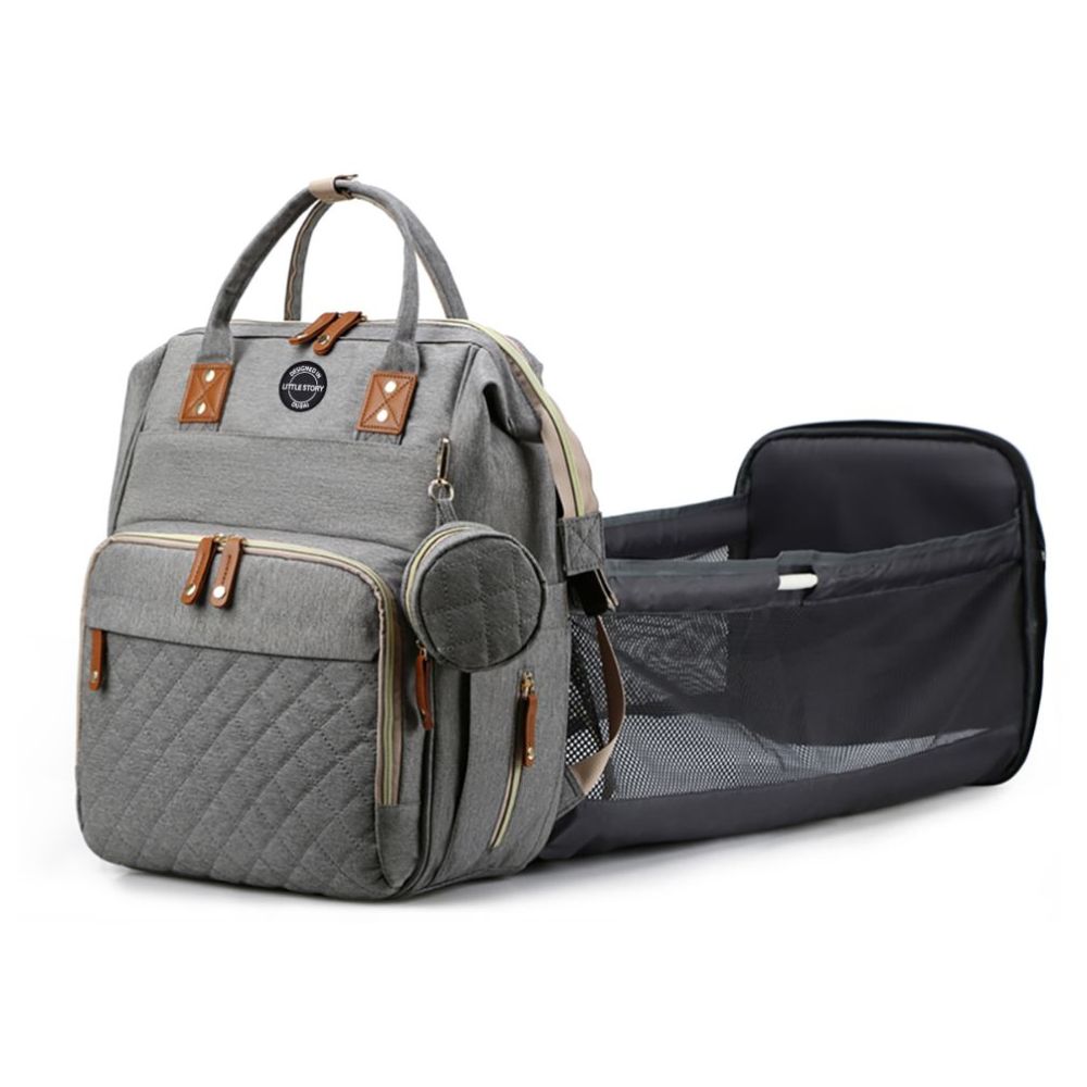 Little Story Diaper Bag W/T Pacifier Pouch - Grey