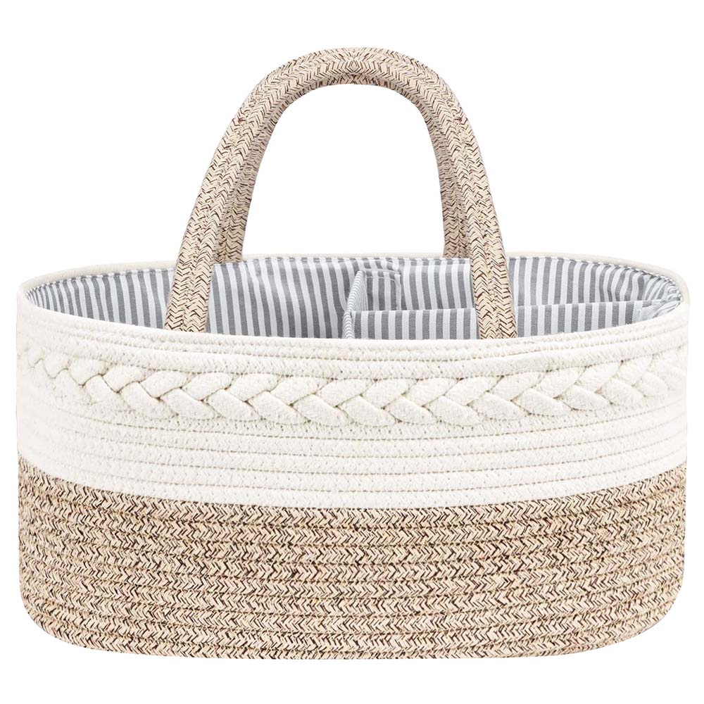Little Story Cotton Rope Diaper Caddy-Ivory