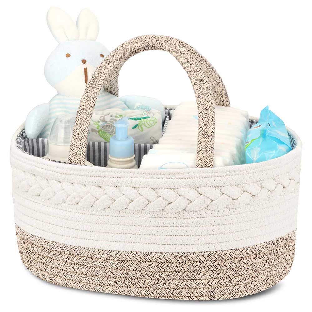 Little Story Cotton Rope Diaper Caddy-Ivory