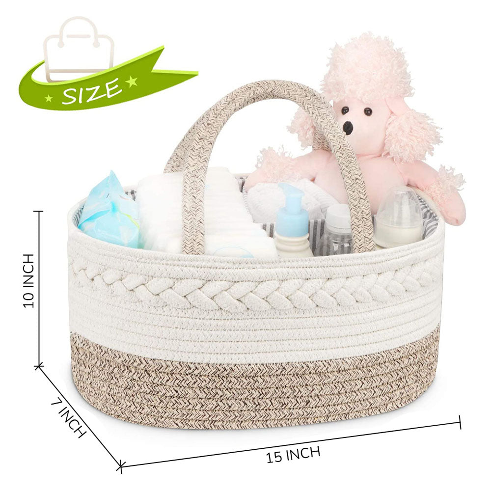 Little Story Cotton Rope Diaper Caddy-Ivory