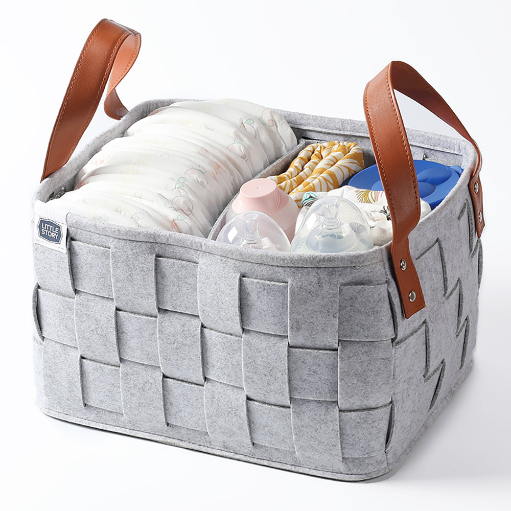 Little Story Multi-Purpose/Laundry Caddy Basket Felt - Grey
