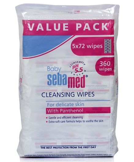Sebamed Baby Wet Wipes 5 Pack 360