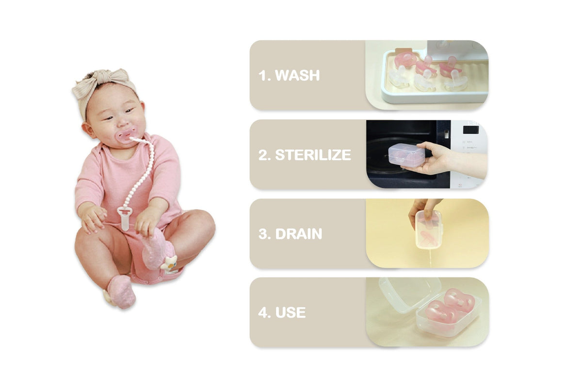 Spectra Soft Silicone Pacifier With Sterilizer Friendly Case Pink