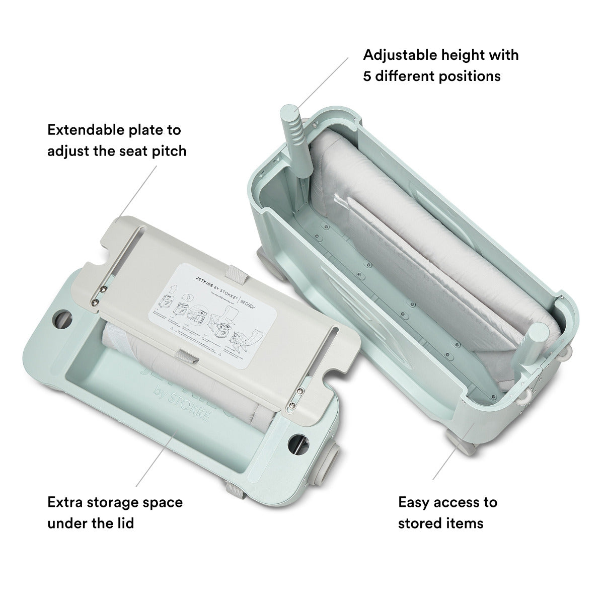 Stokke JetKids BedBox أخضر أورورا