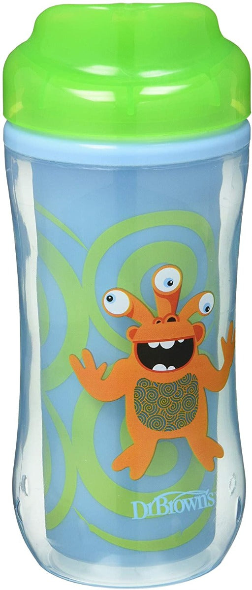 Dr Browns 10 oz Spoutless Insulated Cup Blue Raccoon Stargazing
