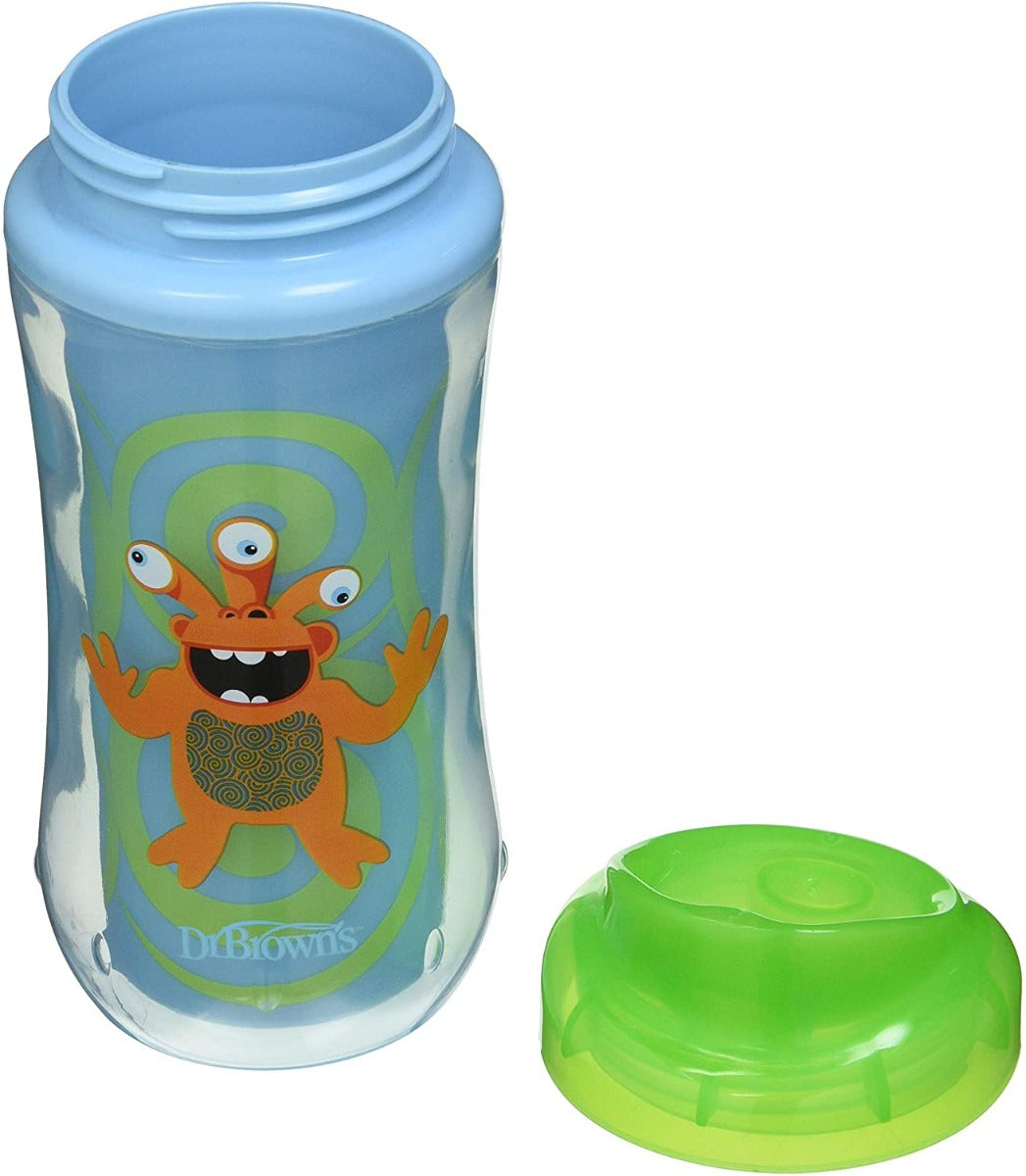 Dr Browns 10 oz Spoutless Insulated Cup Blue Raccoon Stargazing