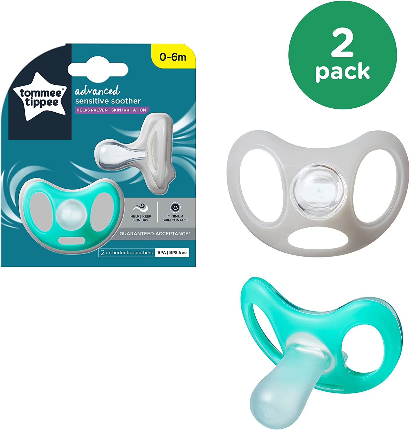 Tommee Tippee  Advanced Sensitive Soother 0 6M  Pack Of 2