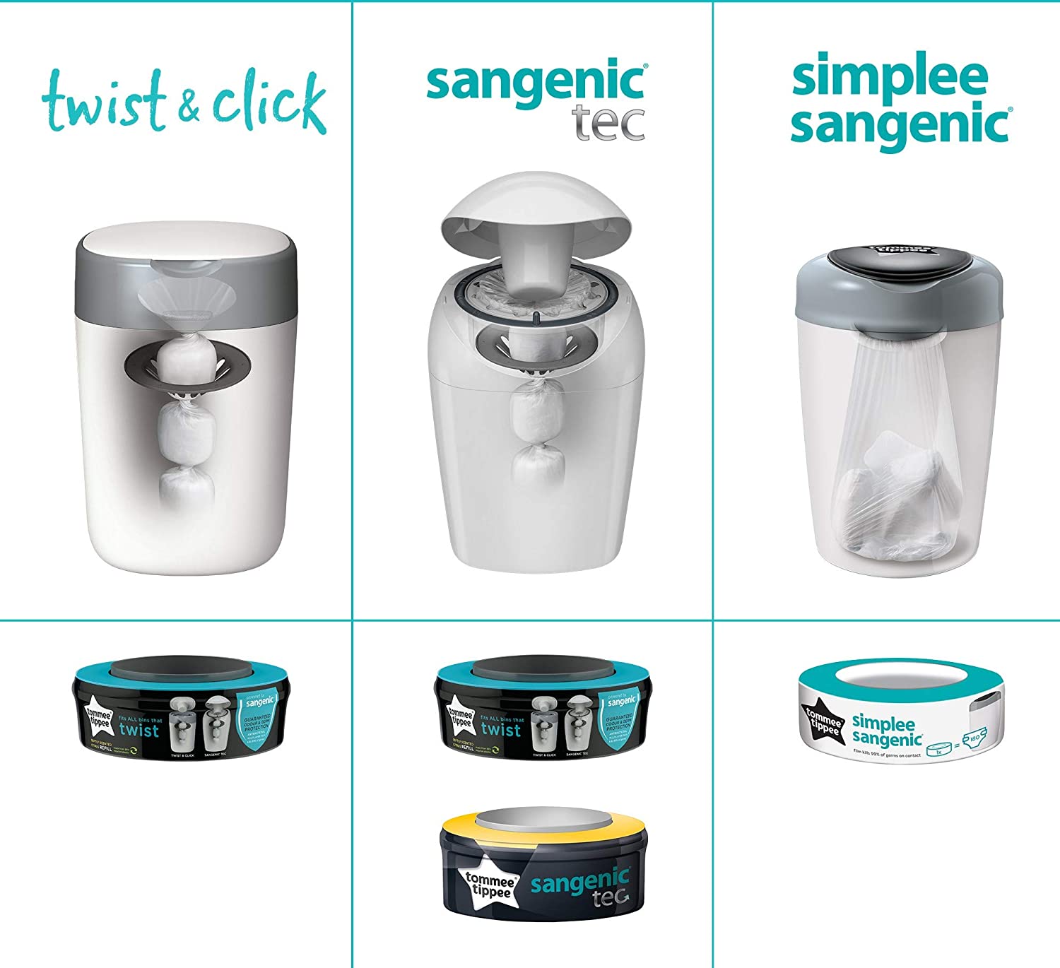 Tommee Tippee Sangenic Universal Cassette 3Pc