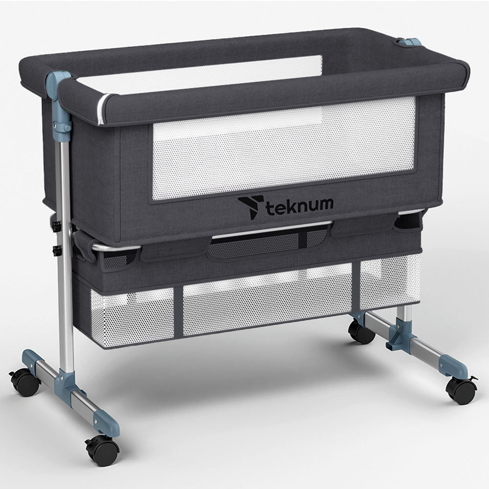 Teknum Bedside Crib - Dark Grey