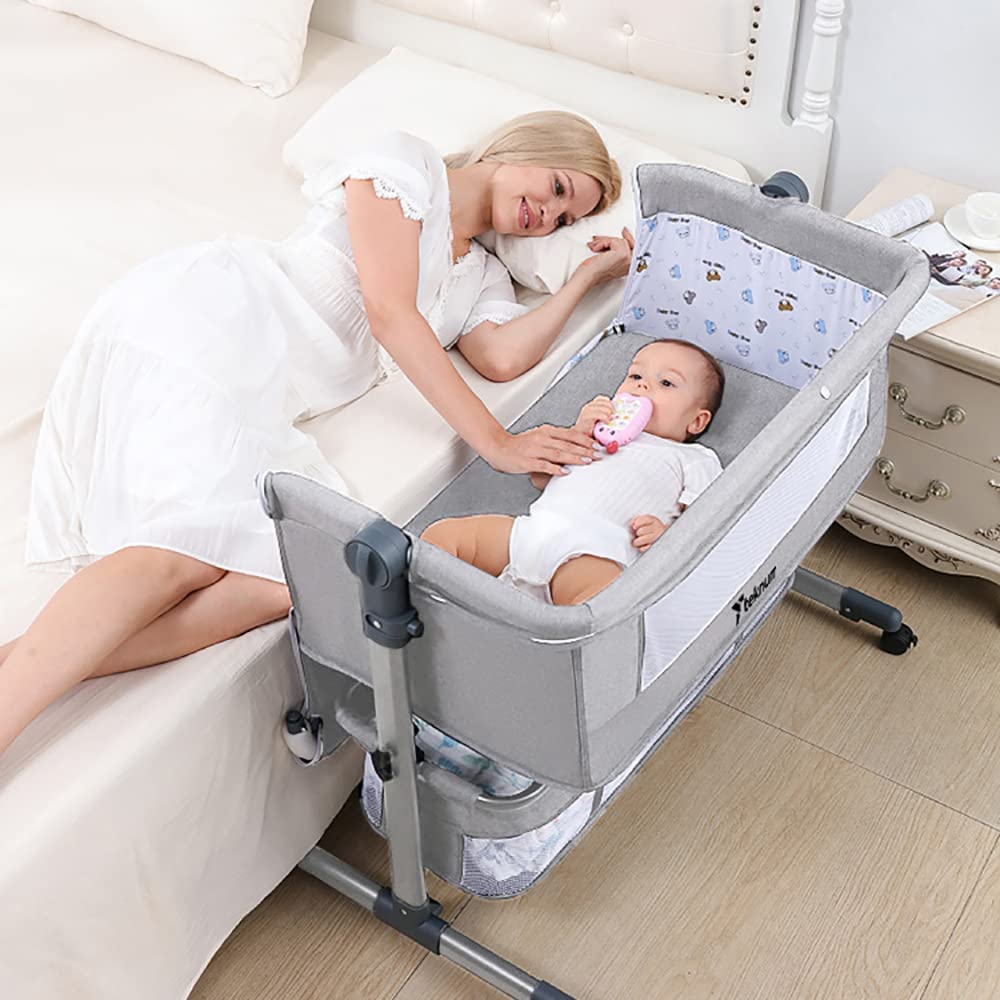 Teknum  Bedside Crib Grey
