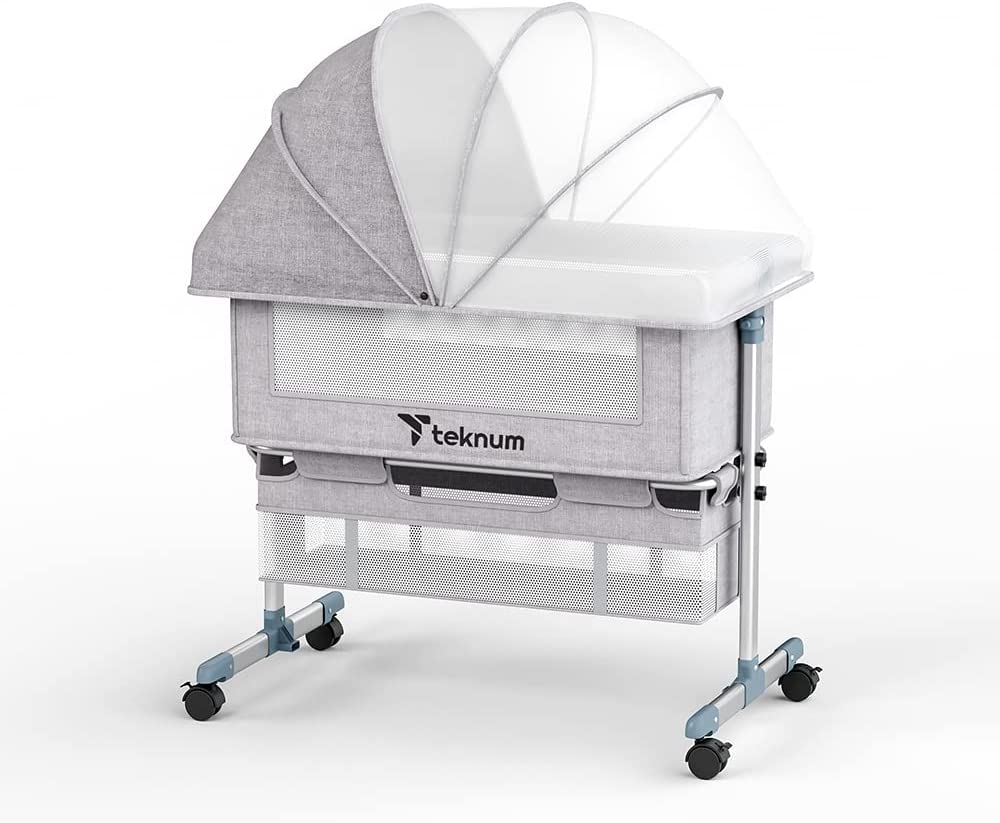 Teknum  Bedside Crib Grey