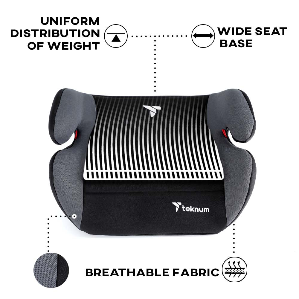 Teknum Car Seat Booster Mars 4-12Yrs Grey