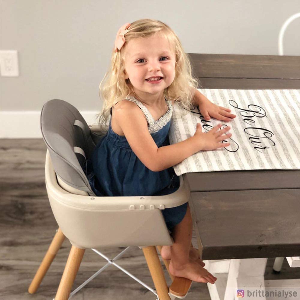 Teknum  Premium Dual Height Wooden High Chair Grey