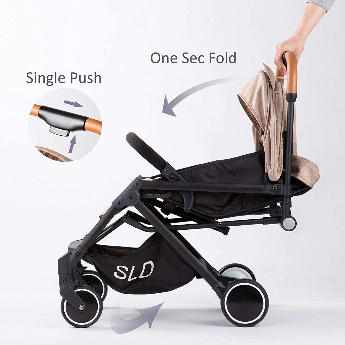 Buy Travel Lite Stroller - Sld By Teknum - Khaki | Yallatoys.com