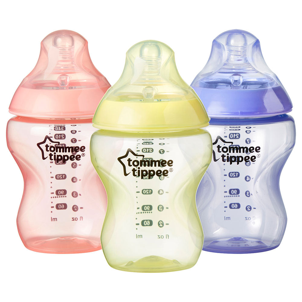 Tommee Tippee Closer to Nature Feeding Bottle 260ml x 3 Girl Plastic