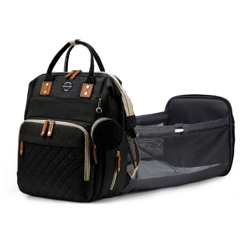 Little Story Diaper Bag W/T Pacifier Pouch - Black