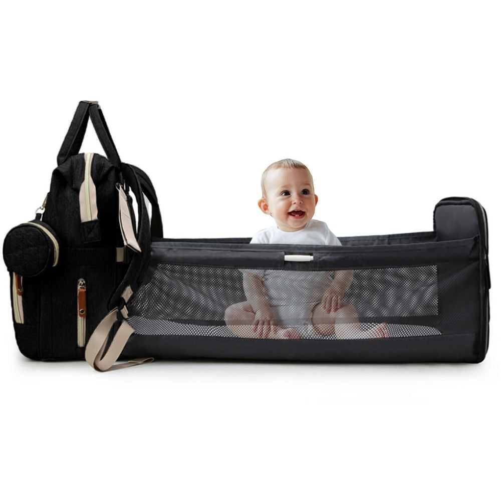 Little Story Diaper Bag W/T Pacifier Pouch - Black