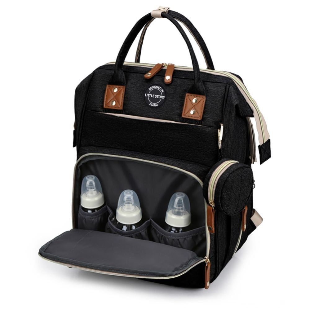 Little Story Diaper Bag W/T Pacifier Pouch - Black