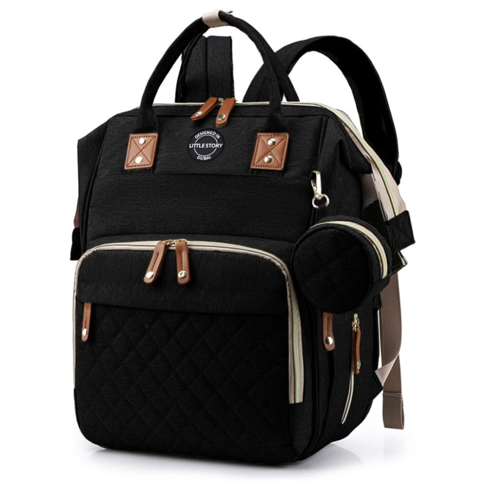 Little Story Diaper Bag W/T Pacifier Pouch - Black