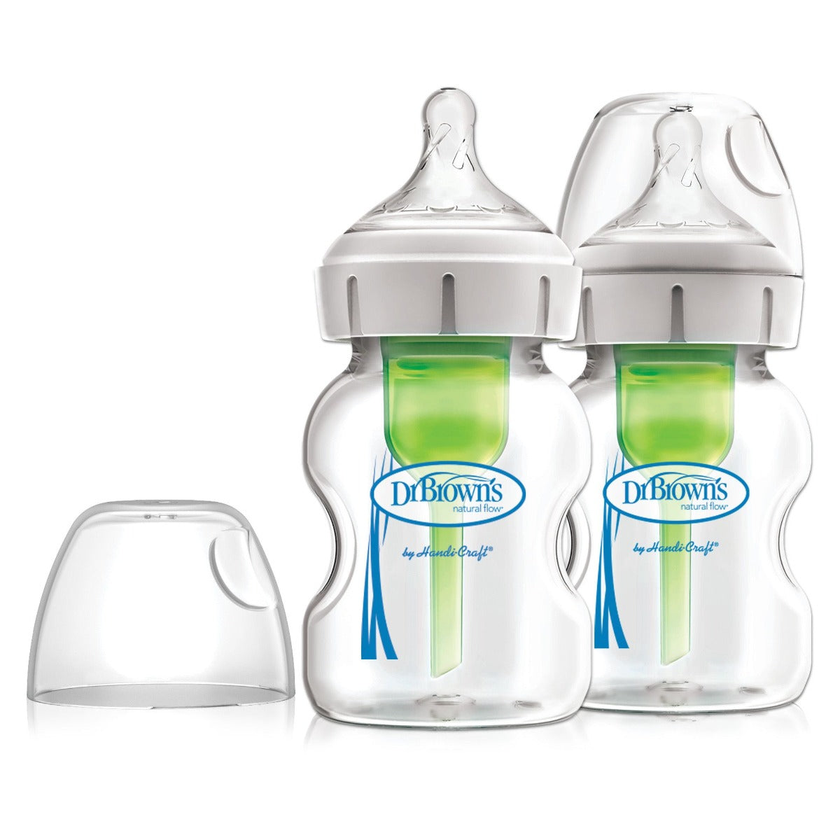 Dr Browns Natural Flow Anti Colic Wide-Neck Glass Baby Bottles 5 oz Pack of 2