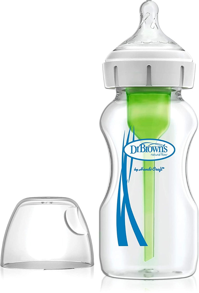 Dr Browns Natural Flow Anti Colic Wide-Neck Glass Baby Bottles 9 oz