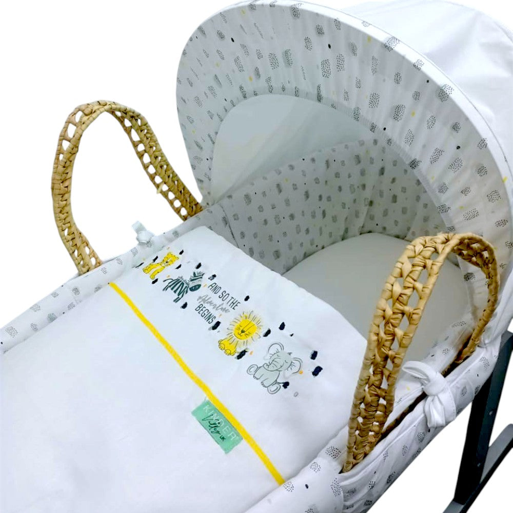 Kinder Valley Safari Moses Basket with Grey Rocking Stand