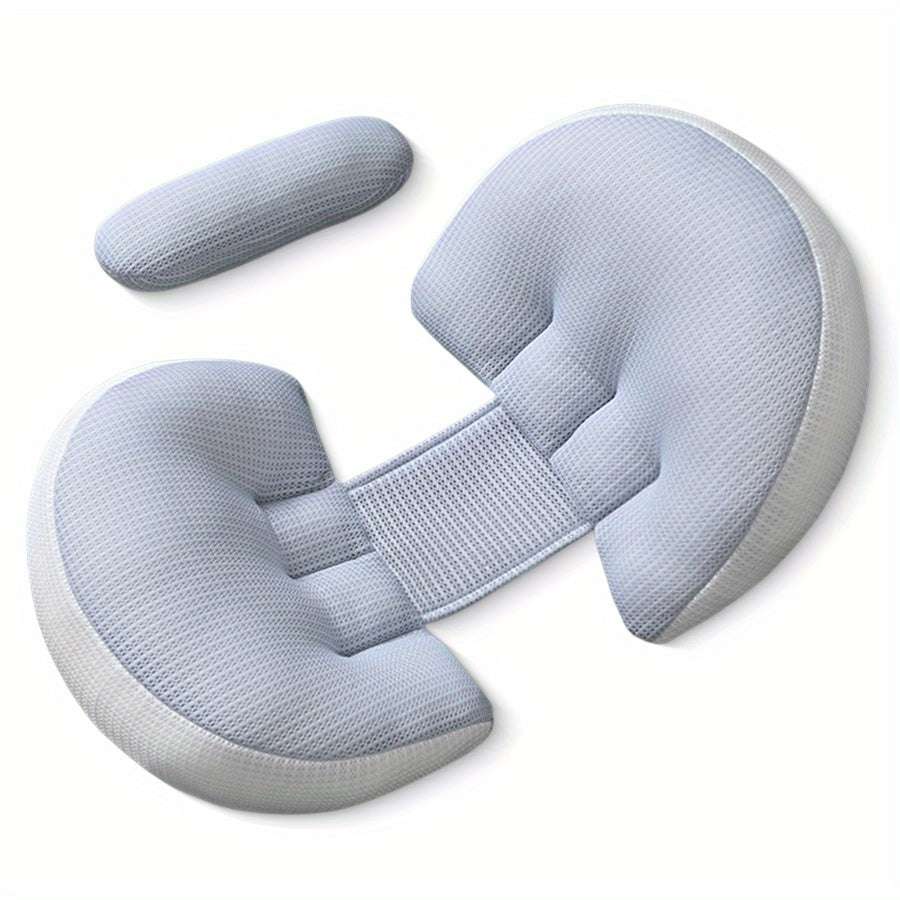 Adjustable Ergonomic Maternity Pillow for Side Sleeping Sky Blue