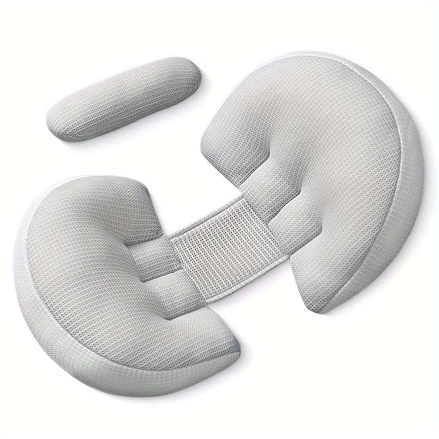 Adjustable Ergonomic Maternity Pillow for Side Sleeping Sky Gray